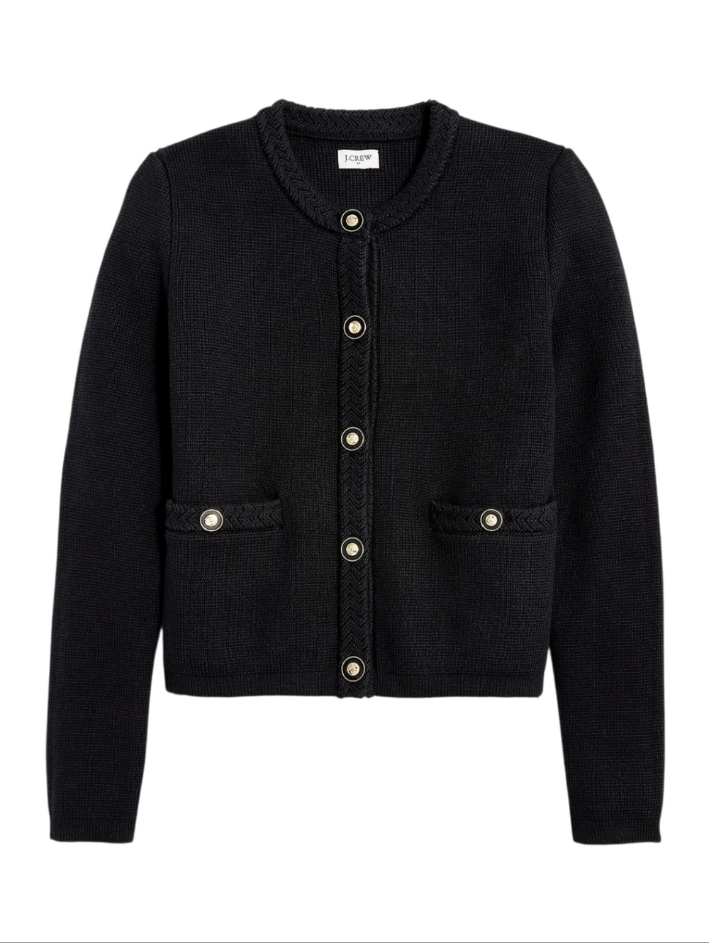 J. Crew Factory Black Knit Lady Jacket Cardigan Sweater Women's Size Medium
